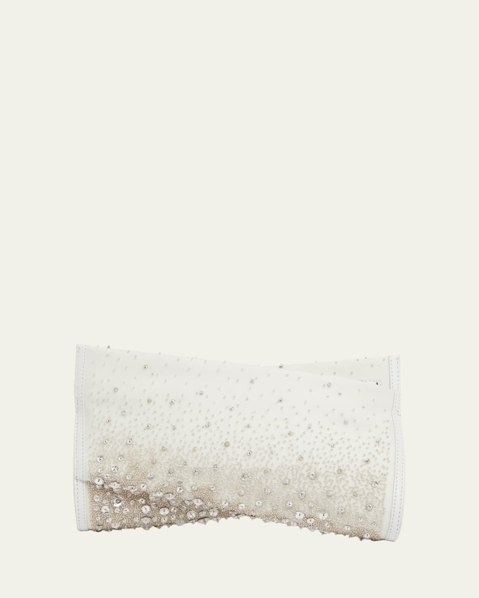 Loubitwist Small Embellished Satin Clutch Bag